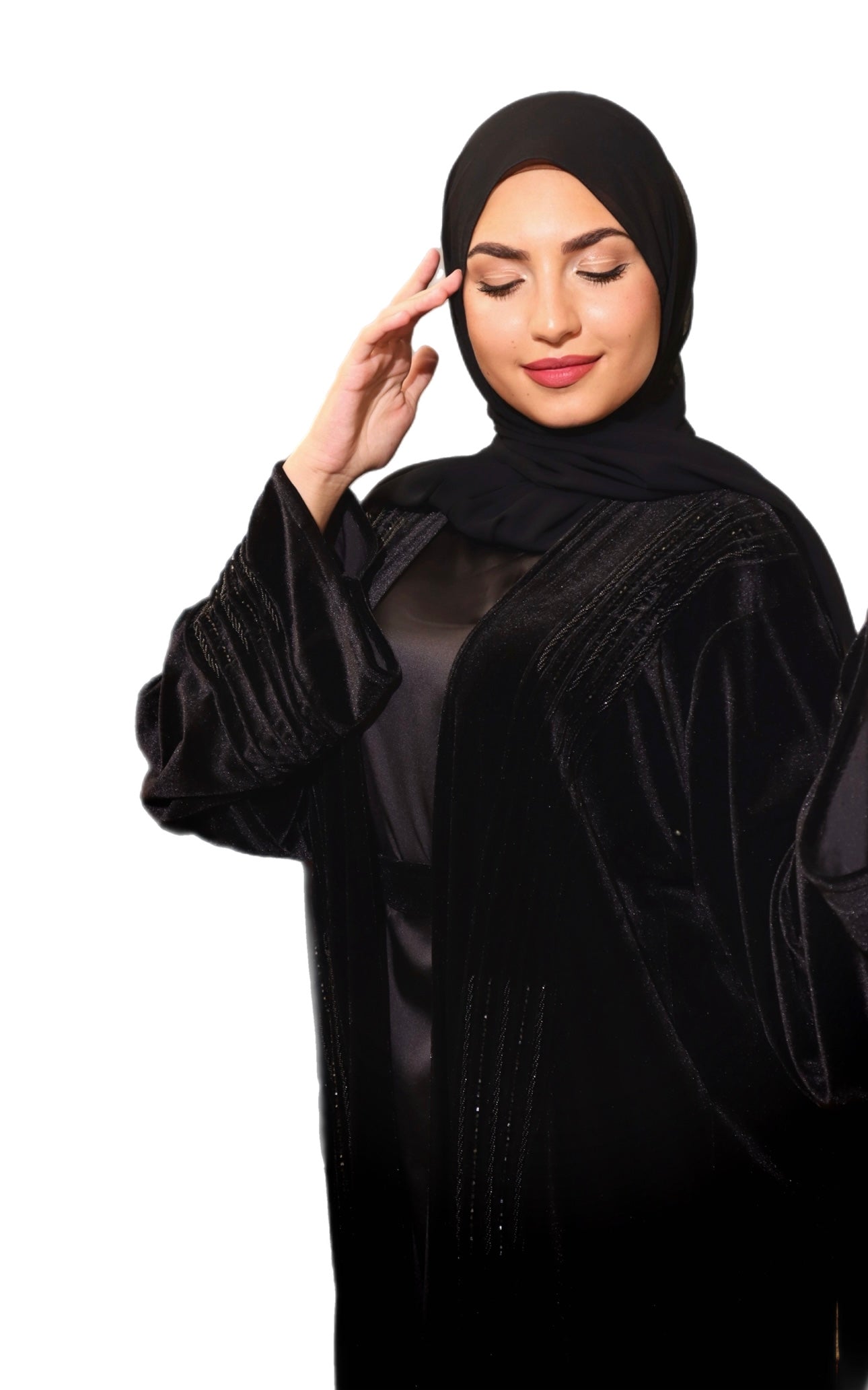 Handmade Embroidery Black Velvet Abaya