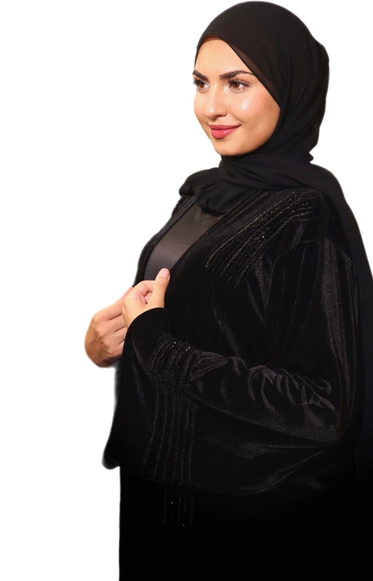 Handmade Embroidery Black Velvet Abaya